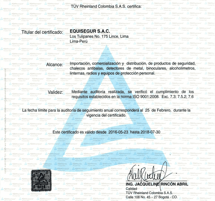 Certificado ISO 9001: 2008
